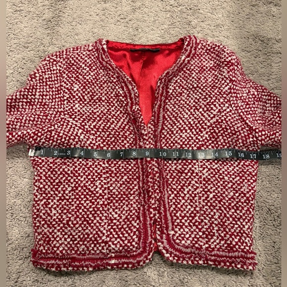 Rampage | Red Tweed Cropped Jacket •Y2K Bouclé Blazer • Size S - Picture 9 of 10